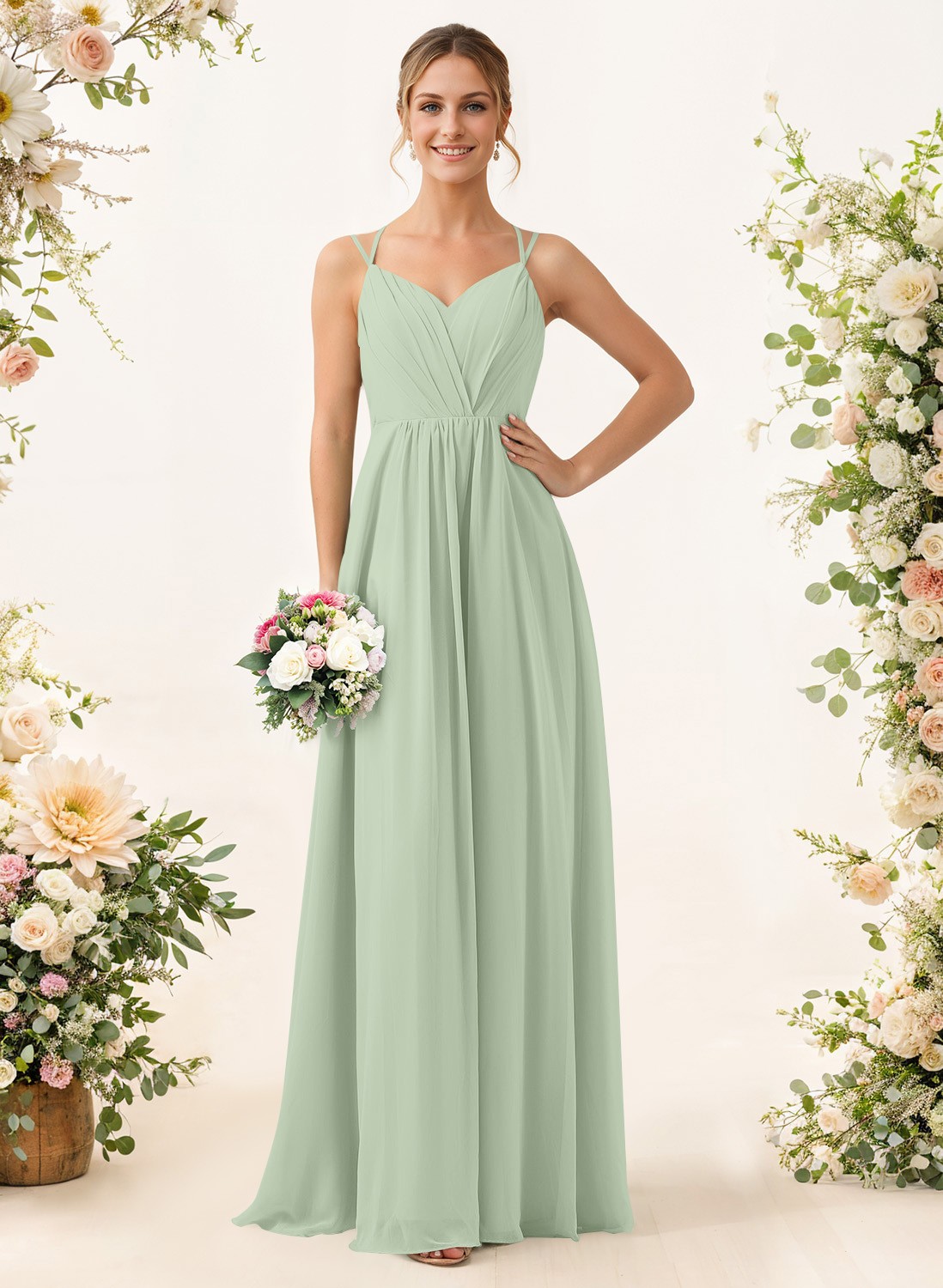 Lace Spaghetti Straps Convertible Bridesmaid Dresses (3 Styles To Wear), product image 134