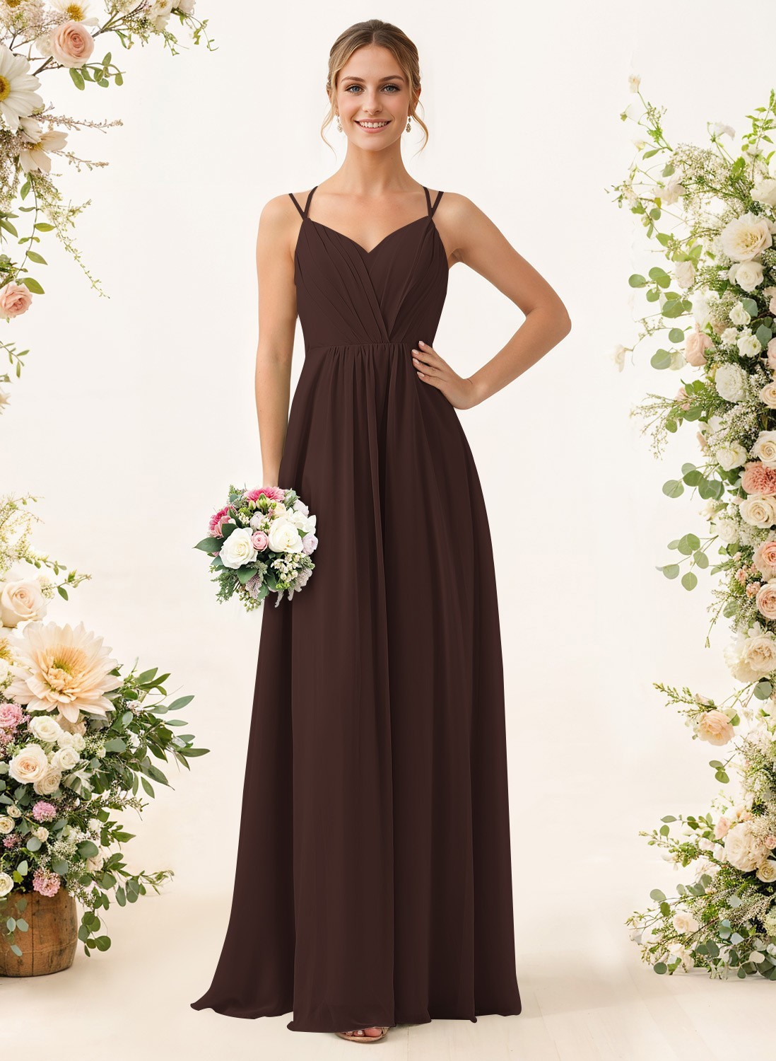 Lace Spaghetti Straps Convertible Bridesmaid Dresses (3 Styles To Wear), product image 164