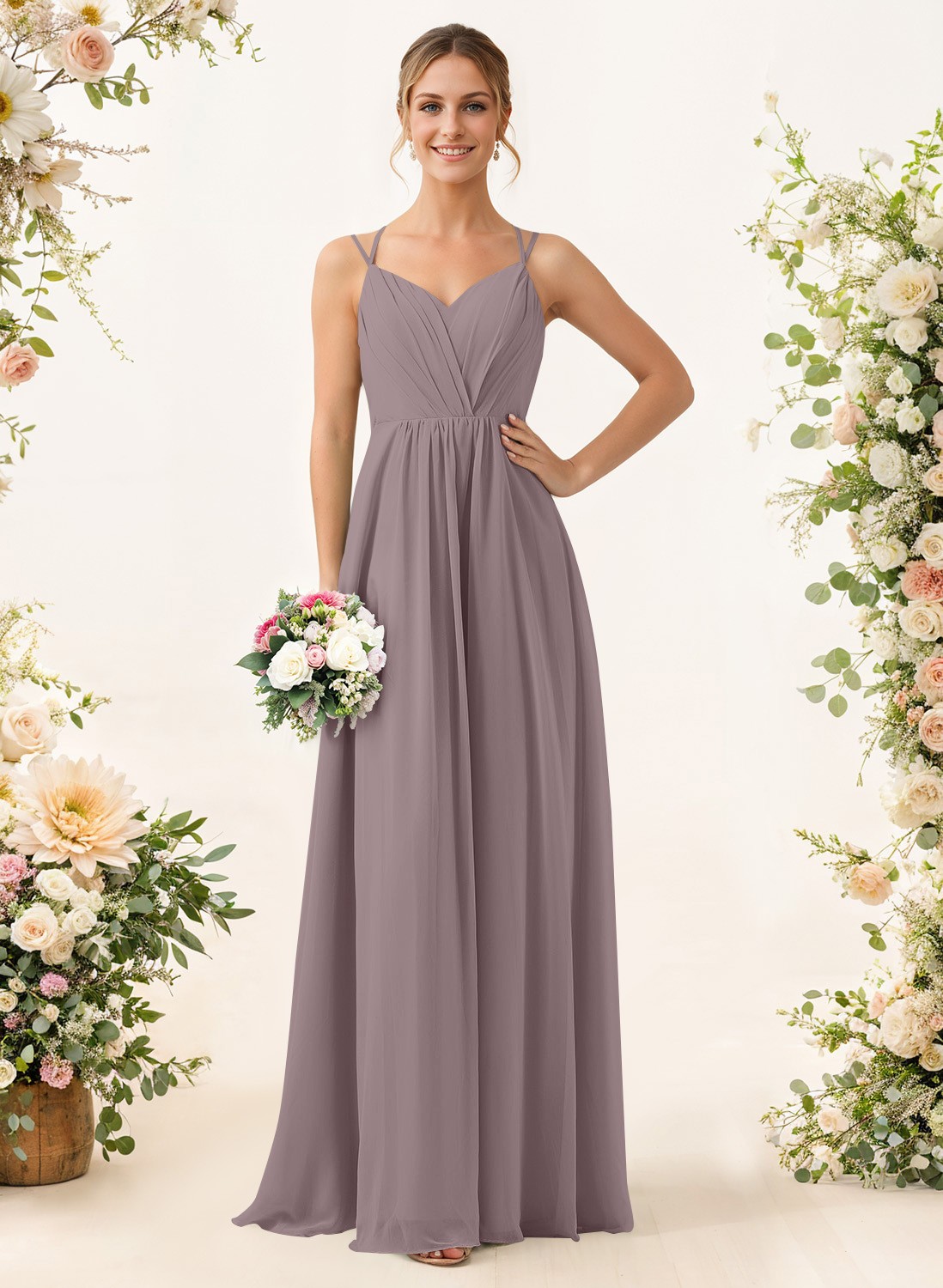 Lace Spaghetti Straps Convertible Bridesmaid Dresses (3 Styles To Wear), product image 83