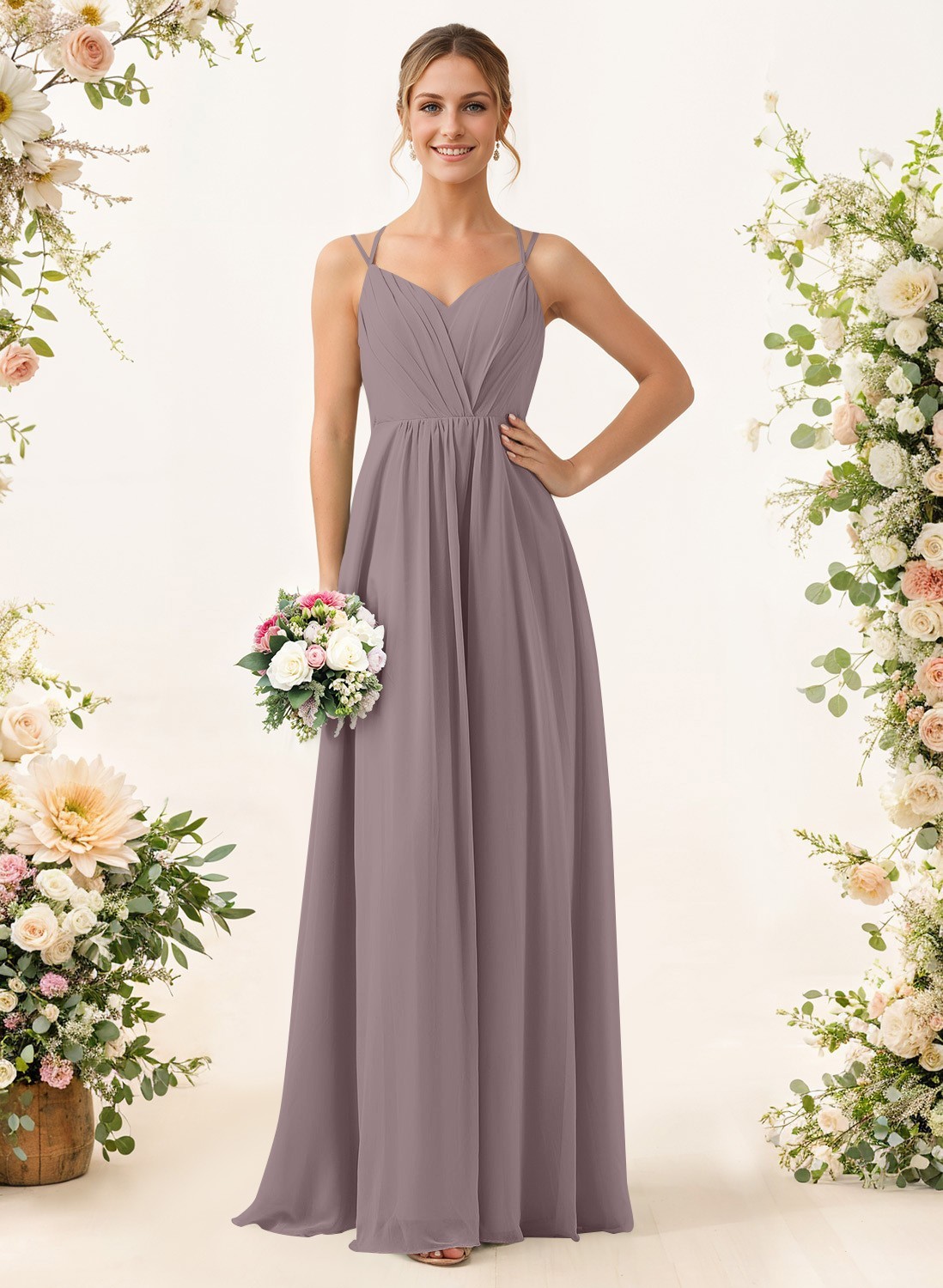 Lace Spaghetti Straps Convertible Bridesmaid Dresses (3 Styles To Wear), product image 83