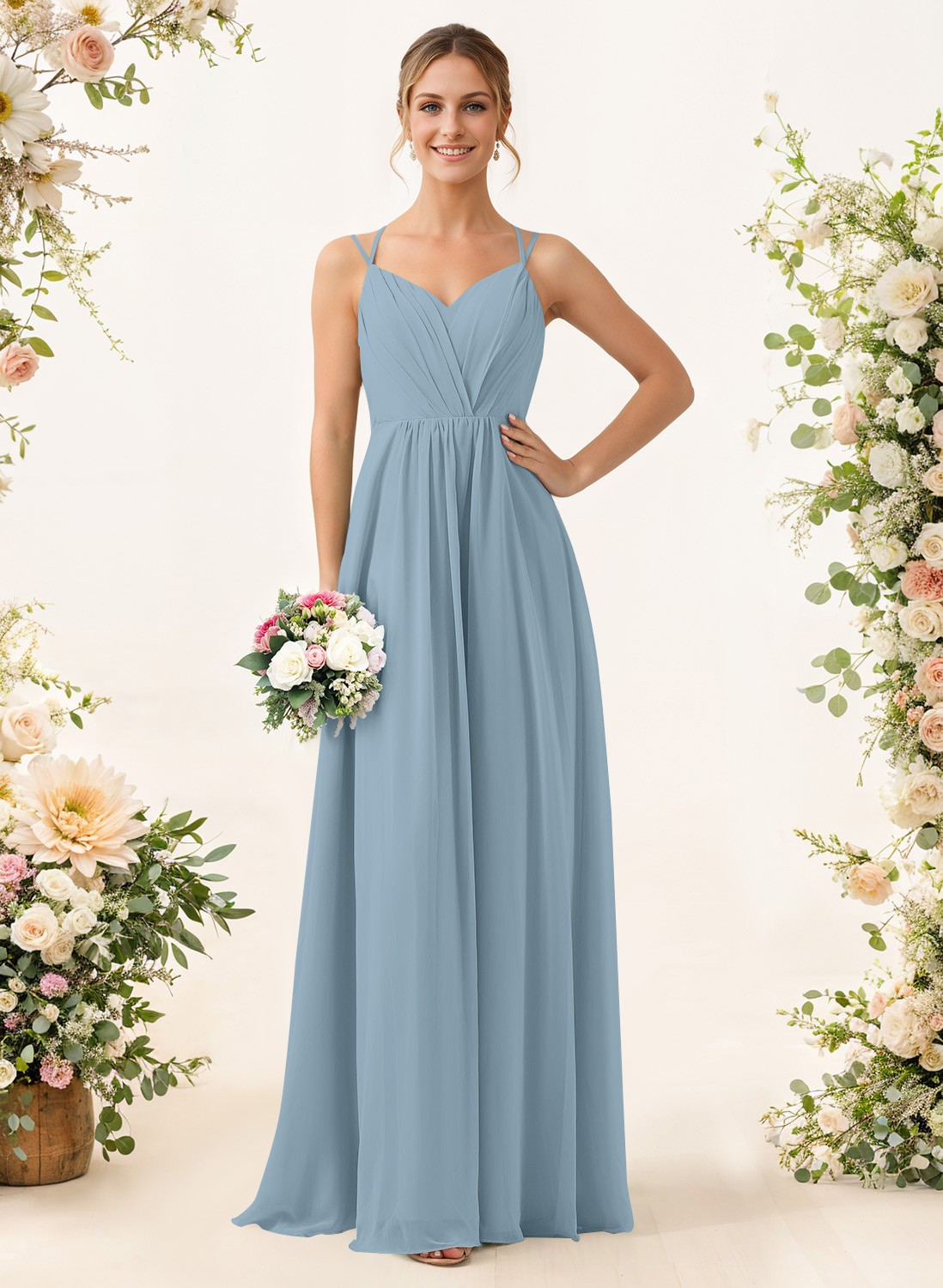 Lace Spaghetti Straps Convertible Bridesmaid Dresses (3 Styles To Wear), product image 11
