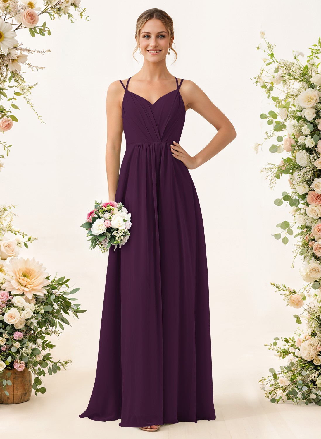 Lace Spaghetti Straps Convertible Bridesmaid Dresses (3 Styles To Wear), product image 107