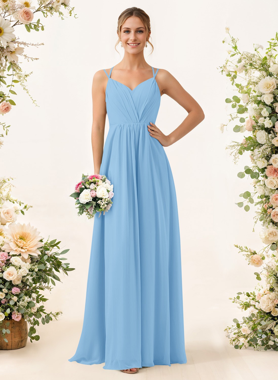 Lace Spaghetti Straps Convertible Bridesmaid Dresses (3 Styles To Wear), product image 32
