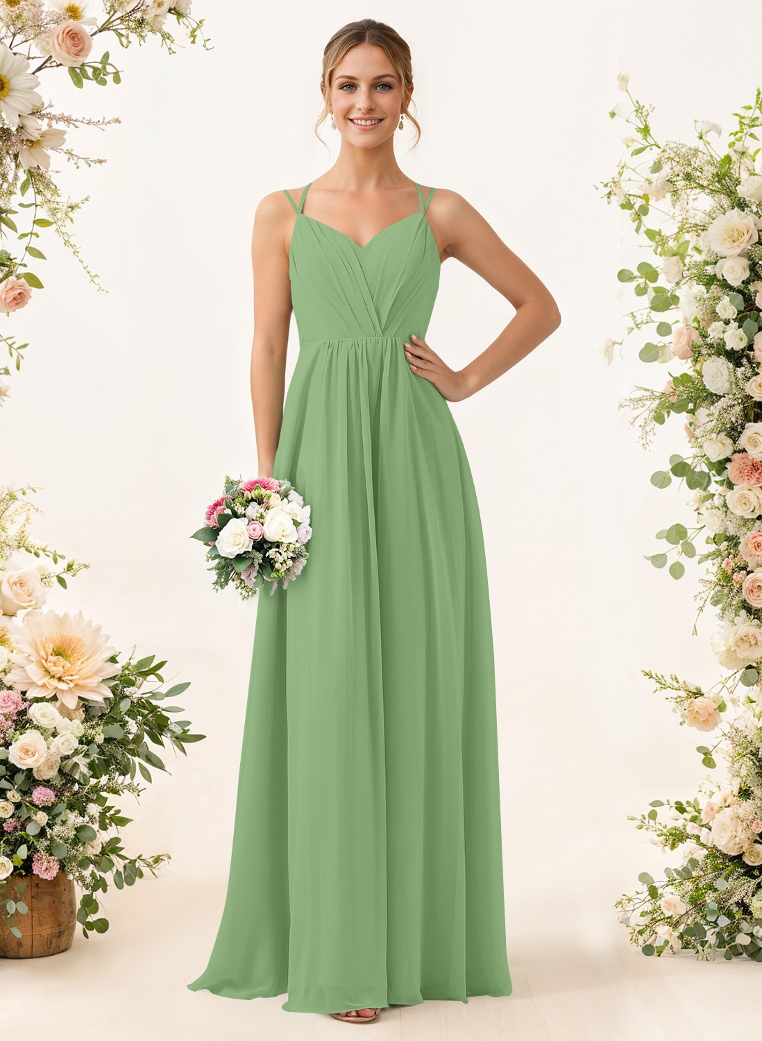 Lace Spaghetti Straps Convertible Bridesmaid Dresses (3 Styles To Wear), product image 200