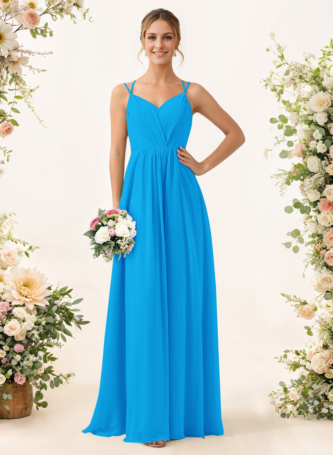 Lace Spaghetti Straps Convertible Bridesmaid Dresses (3 Styles To Wear), product image 26