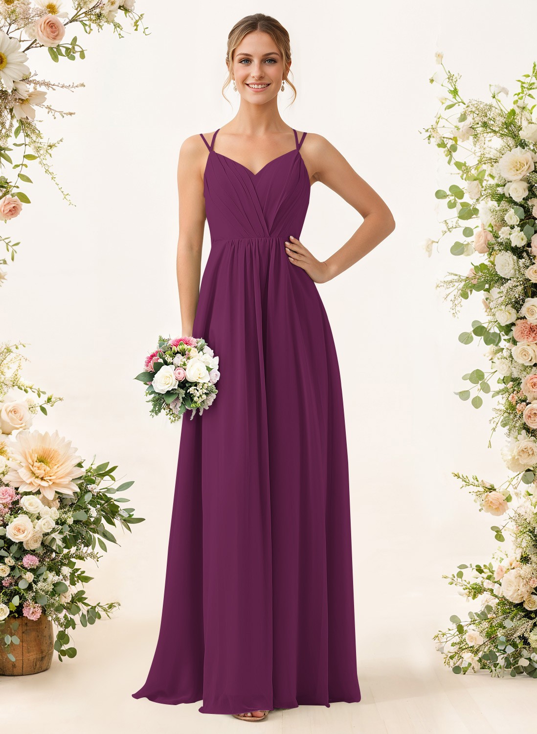 Lace Spaghetti Straps Convertible Bridesmaid Dresses (3 Styles To Wear), product image 110