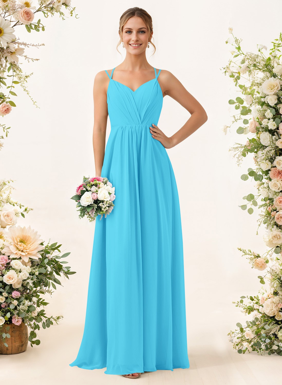 Lace Spaghetti Straps Convertible Bridesmaid Dresses (3 Styles To Wear), product image 29