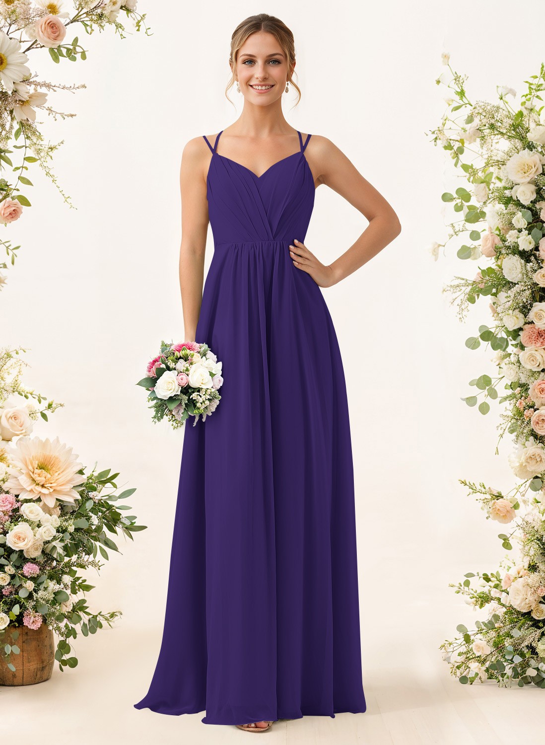 Lace Spaghetti Straps Convertible Bridesmaid Dresses (3 Styles To Wear), product image 119