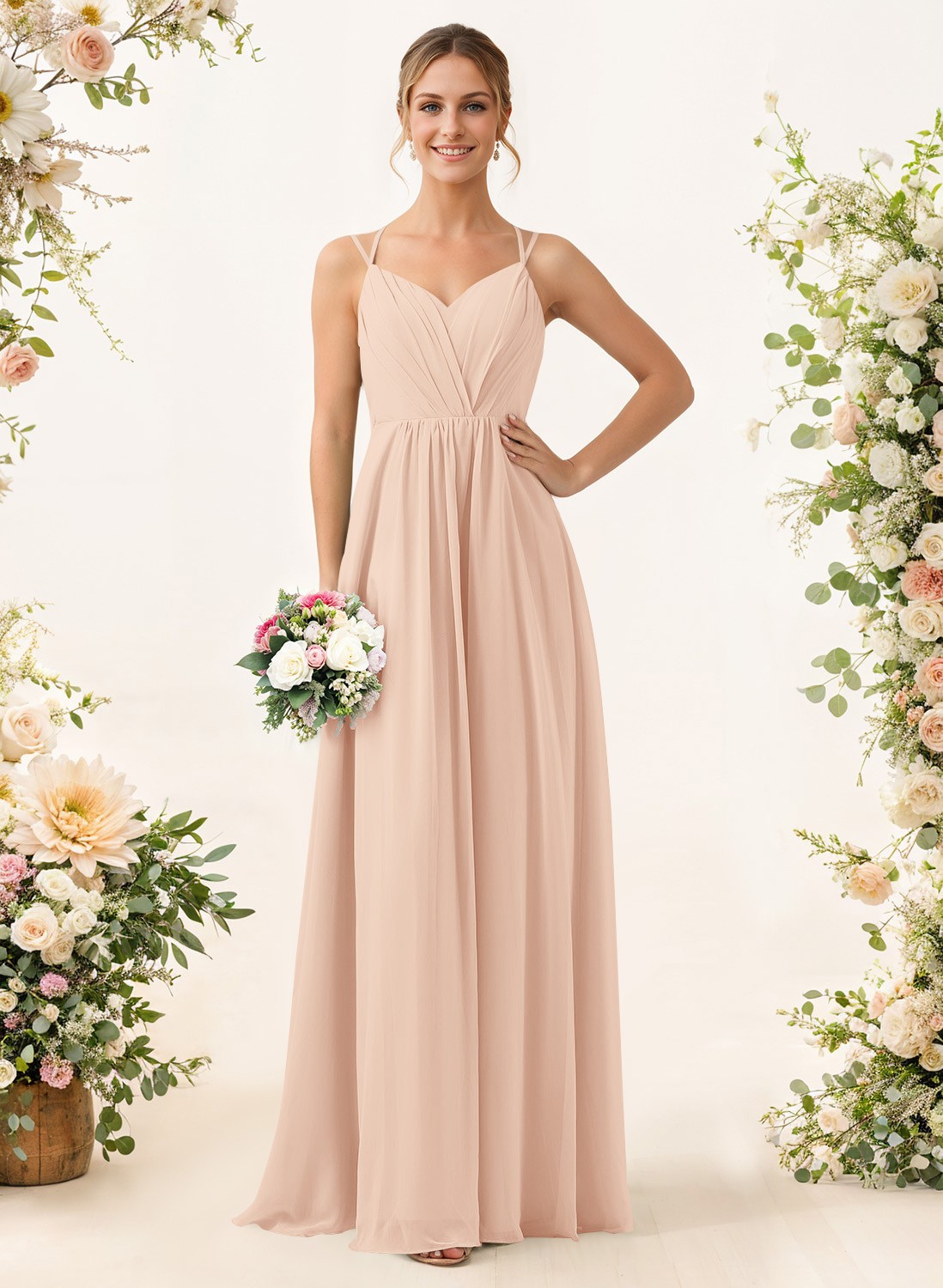 Lace Spaghetti Straps Convertible Bridesmaid Dresses (3 Styles To Wear), product image 191