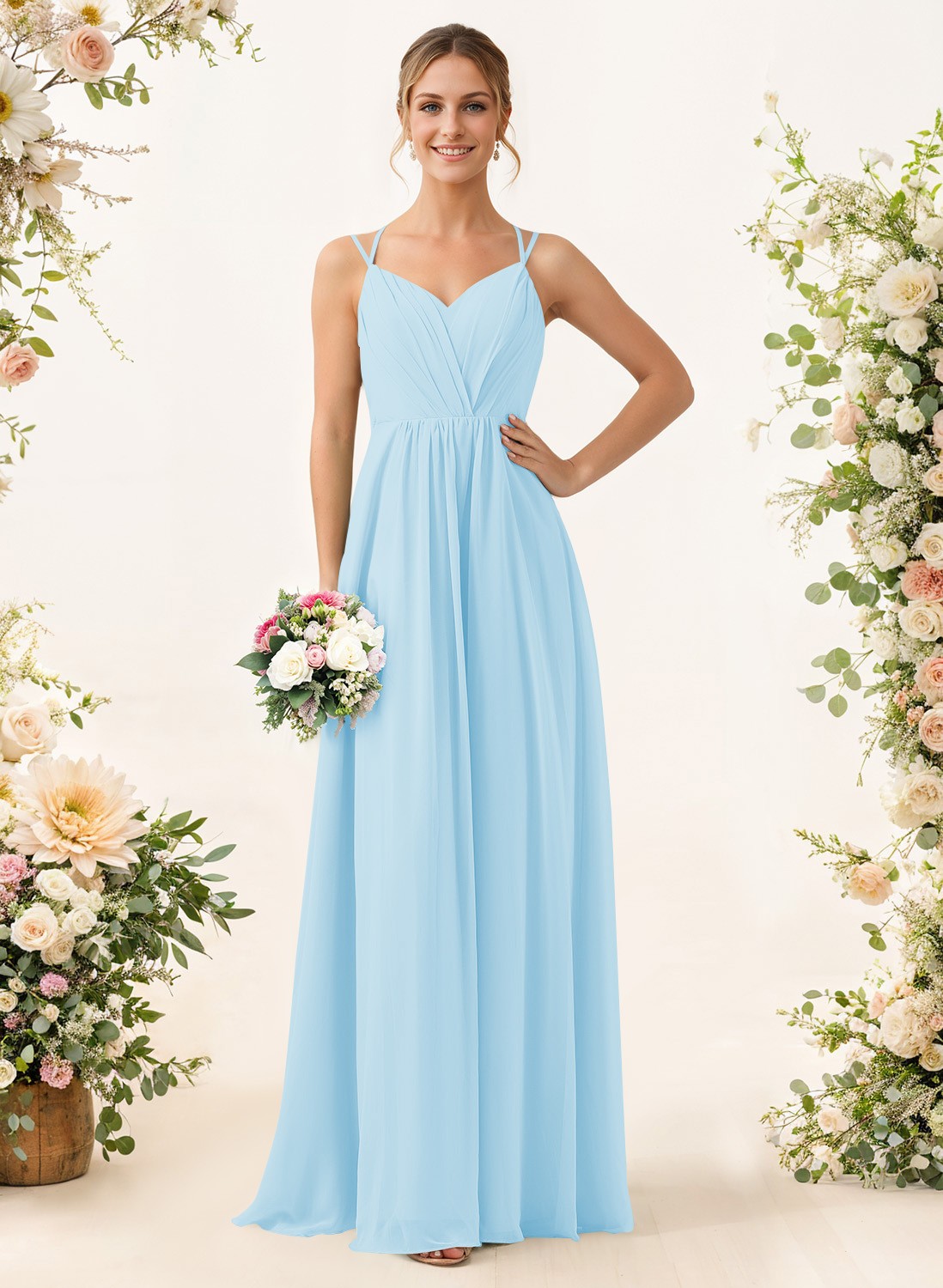 Lace Spaghetti Straps Convertible Bridesmaid Dresses (3 Styles To Wear), product image 35
