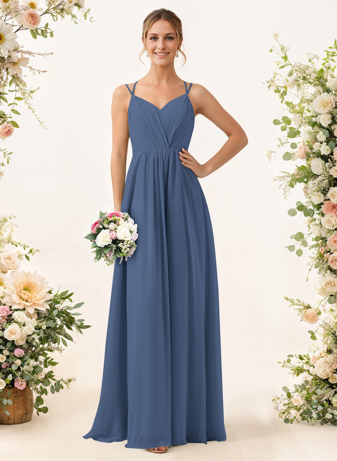 Lace Spaghetti Straps Convertible Bridesmaid Dresses (3 Styles To Wear), product image 14