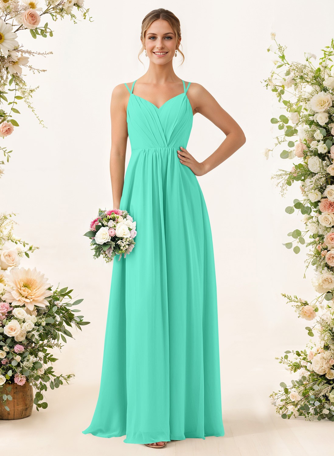 Lace Spaghetti Straps Convertible Bridesmaid Dresses (3 Styles To Wear), product image 143