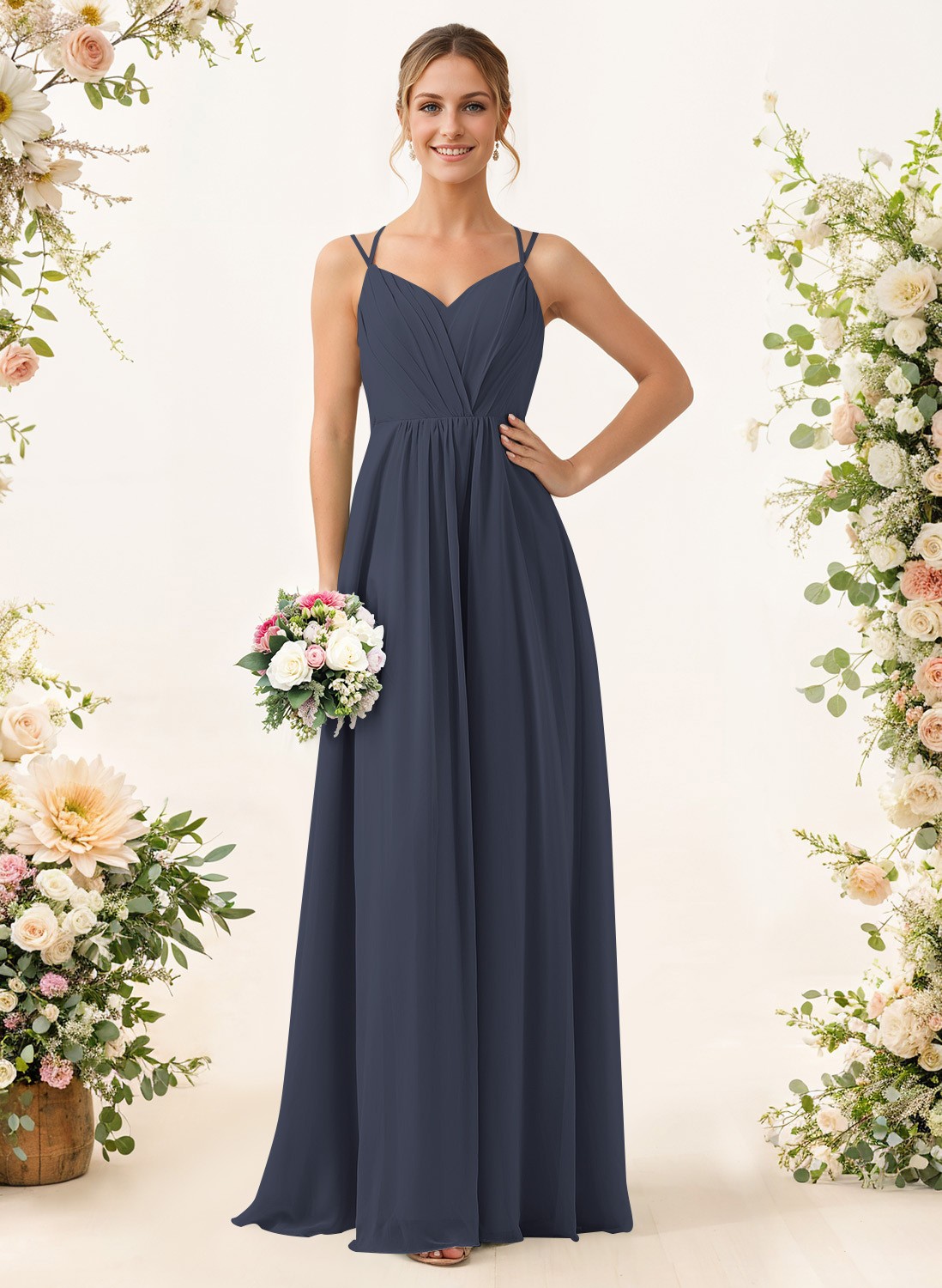 Lace Spaghetti Straps Convertible Bridesmaid Dresses (3 Styles To Wear), product image 17