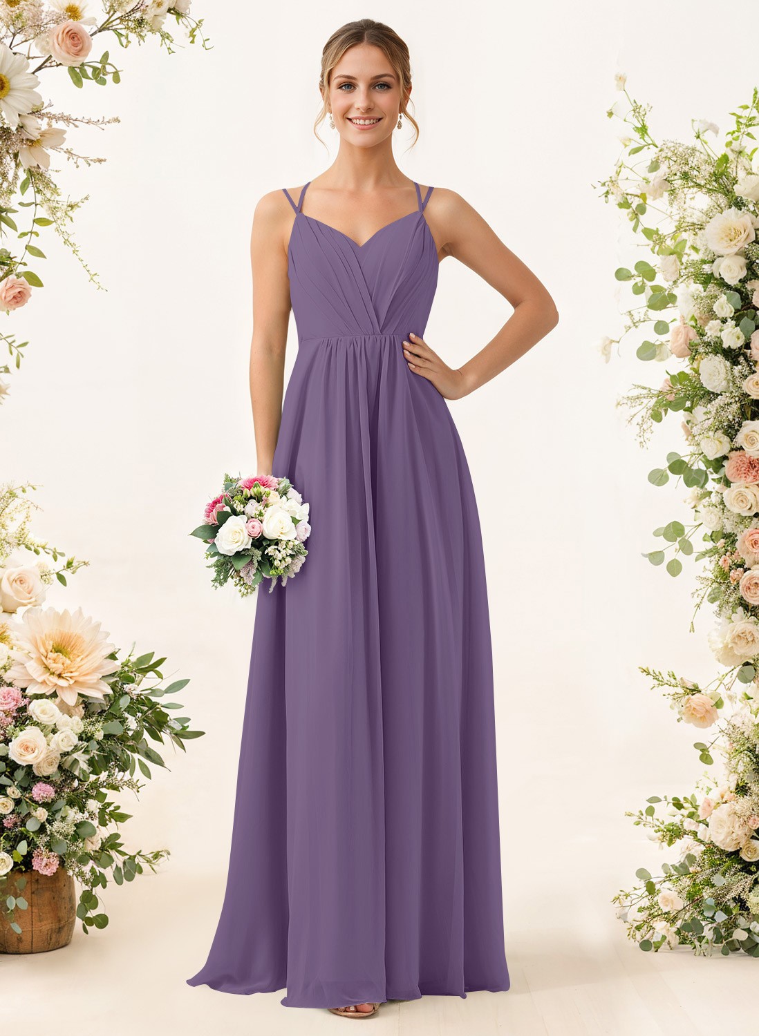 Lace Spaghetti Straps Convertible Bridesmaid Dresses (3 Styles To Wear), product image 101