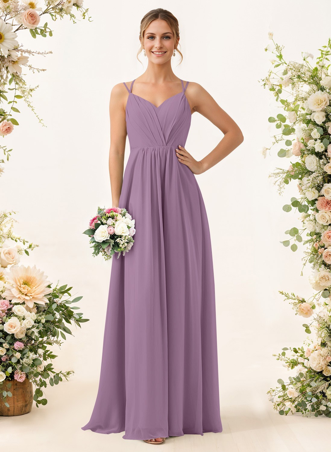 Lace Spaghetti Straps Convertible Bridesmaid Dresses (3 Styles To Wear), product image 86