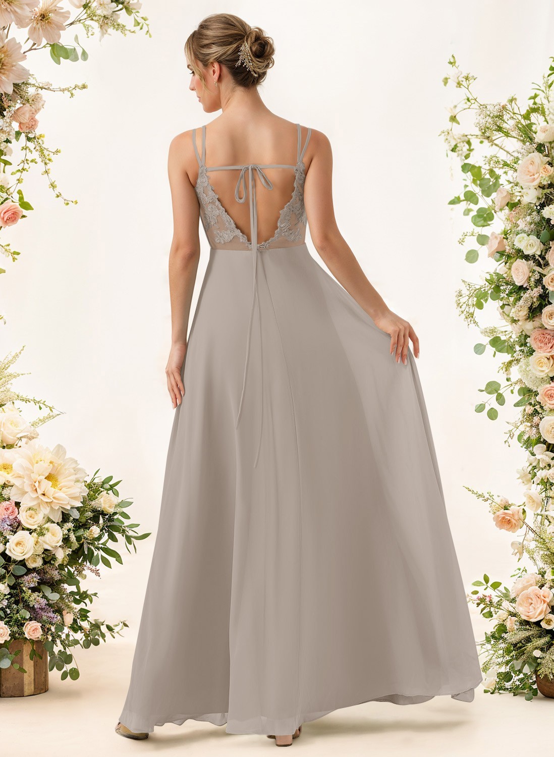Lace Spaghetti Straps Convertible Bridesmaid Dresses (3 Styles To Wear), product image 186