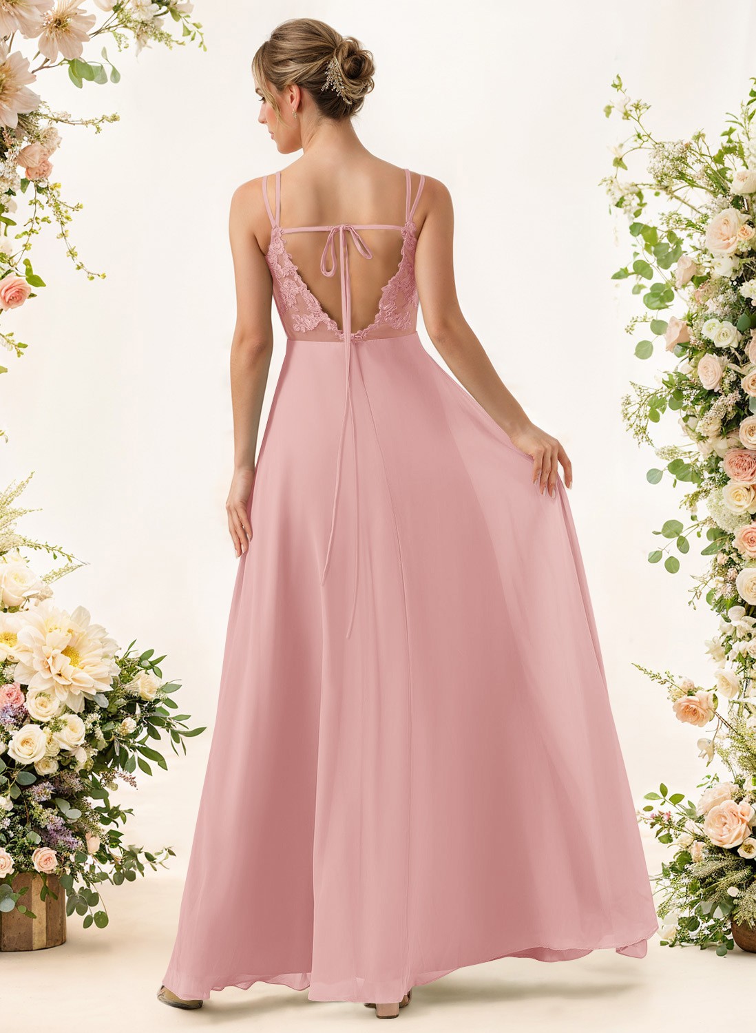 Lace Spaghetti Straps Convertible Bridesmaid Dresses (3 Styles To Wear), product image 69