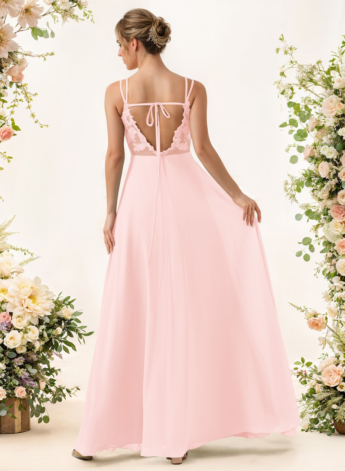 Lace Spaghetti Straps Convertible Bridesmaid Dresses (3 Styles To Wear), product image 78