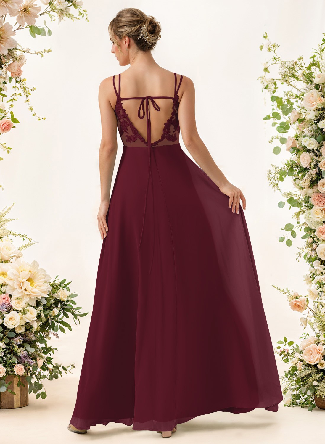 Lace Spaghetti Straps Convertible Bridesmaid Dresses (3 Styles To Wear), product image 45