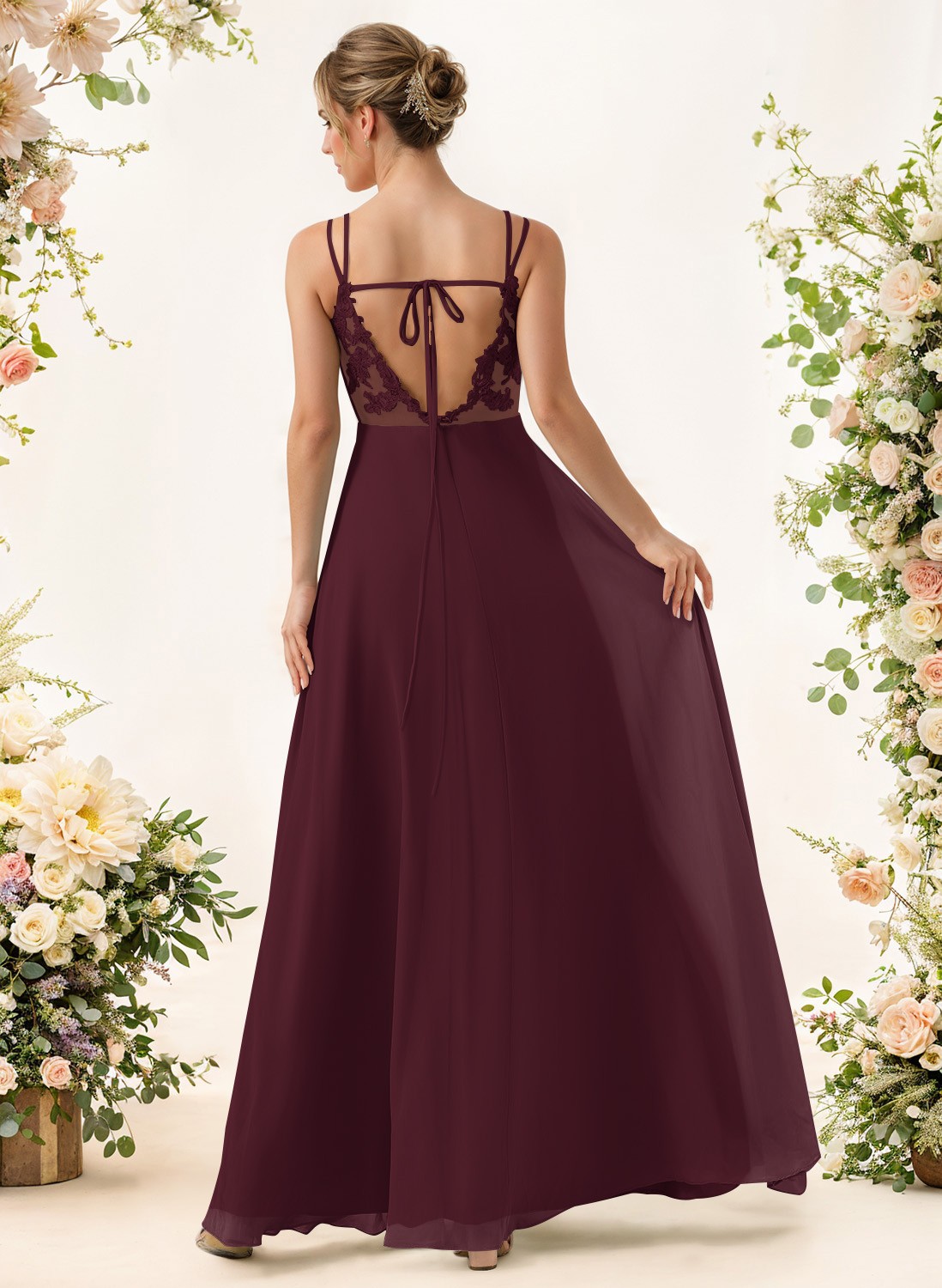 Lace Spaghetti Straps Convertible Bridesmaid Dresses (3 Styles To Wear), product image 42
