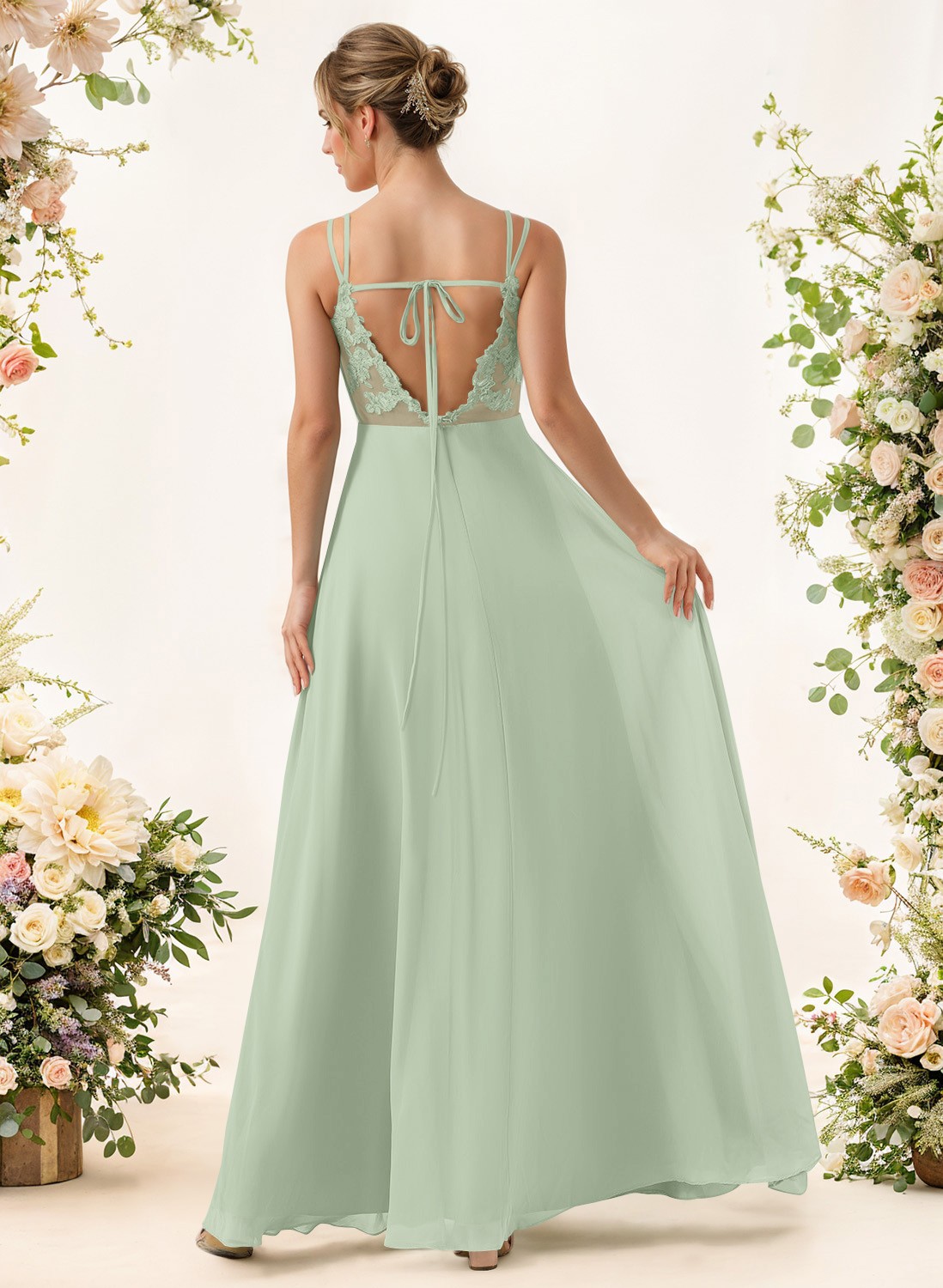 Lace Spaghetti Straps Convertible Bridesmaid Dresses (3 Styles To Wear), product image 135