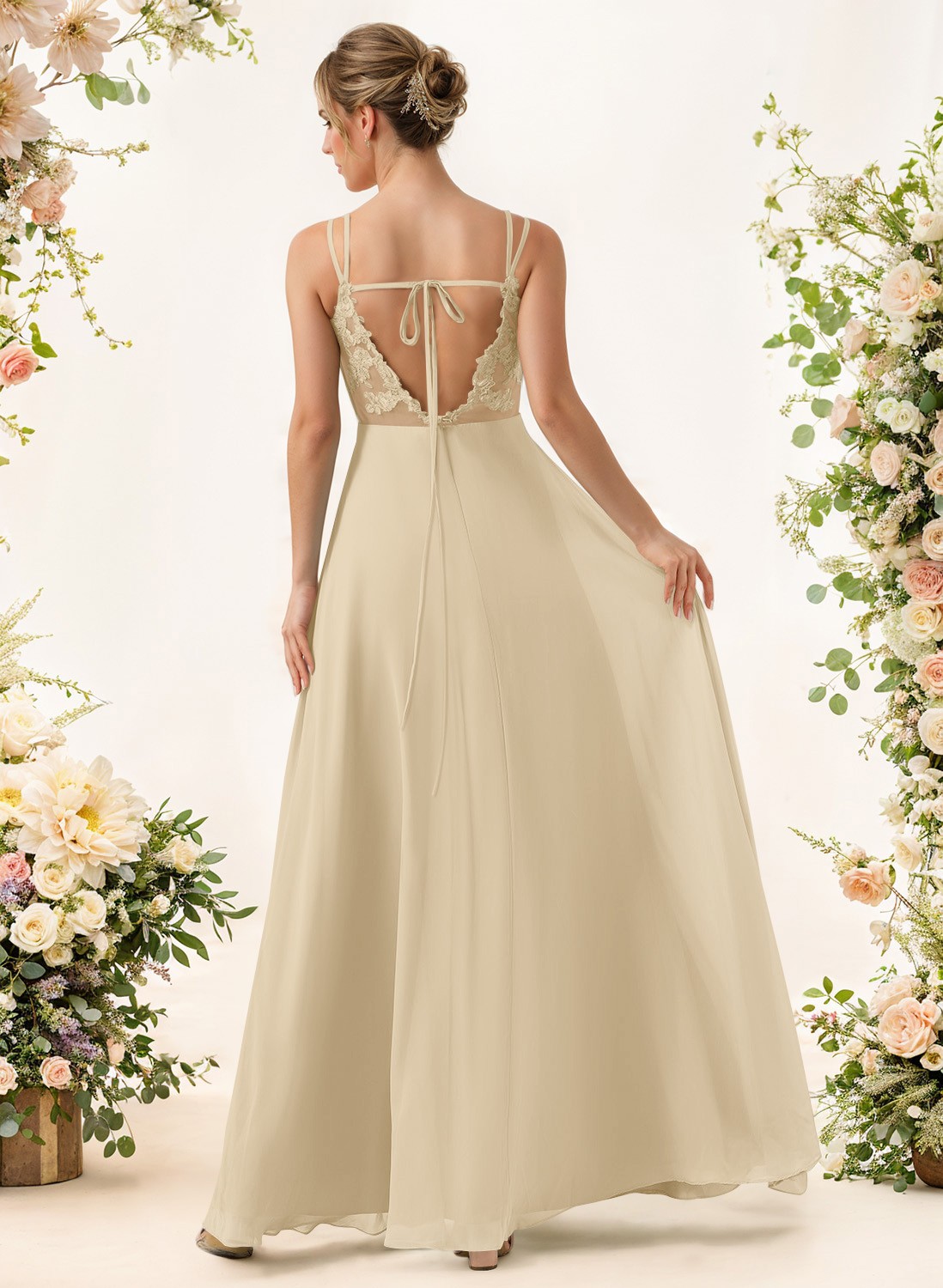 Lace Spaghetti Straps Convertible Bridesmaid Dresses (3 Styles To Wear), product image 147