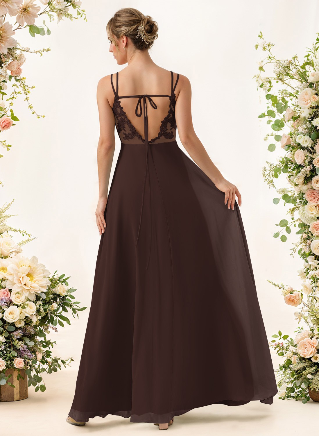 Lace Spaghetti Straps Convertible Bridesmaid Dresses (3 Styles To Wear), product image 165