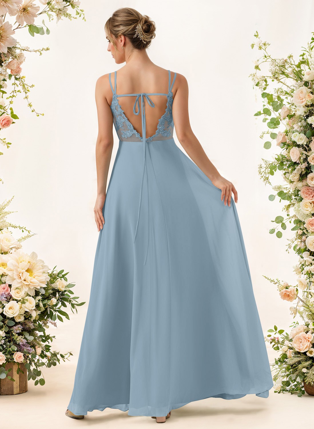 Lace Spaghetti Straps Convertible Bridesmaid Dresses (3 Styles To Wear), product image 12