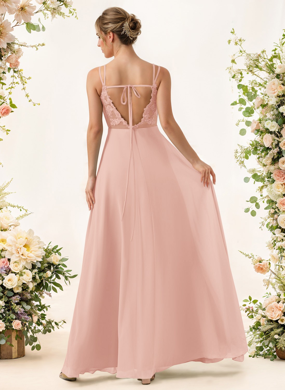 Lace Spaghetti Straps Convertible Bridesmaid Dresses (3 Styles To Wear), product image 63