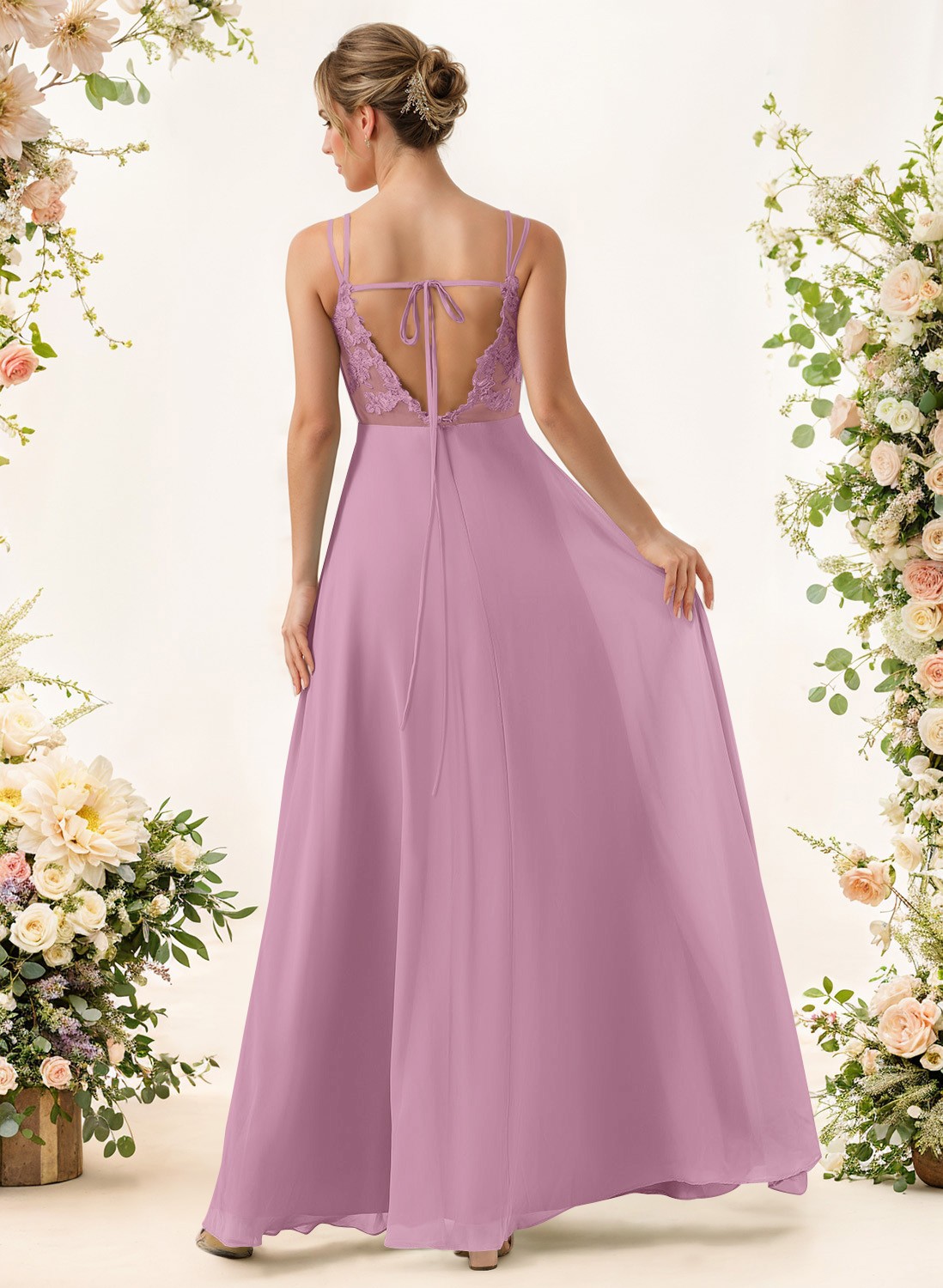 Lace Spaghetti Straps Convertible Bridesmaid Dresses (3 Styles To Wear), product image 93