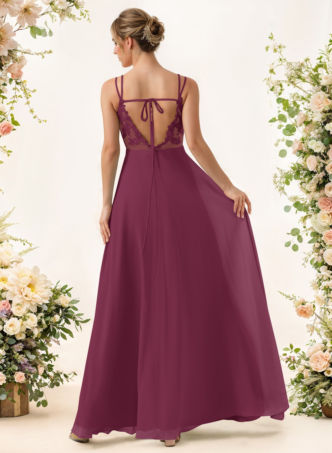 Lace Spaghetti Straps Convertible Bridesmaid Dresses (3 Styles To Wear), product image 51