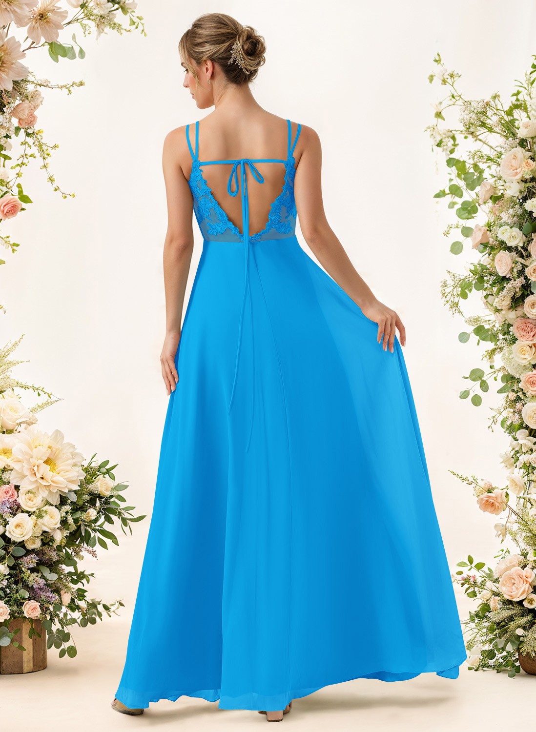 Lace Spaghetti Straps Convertible Bridesmaid Dresses (3 Styles To Wear), product image 27
