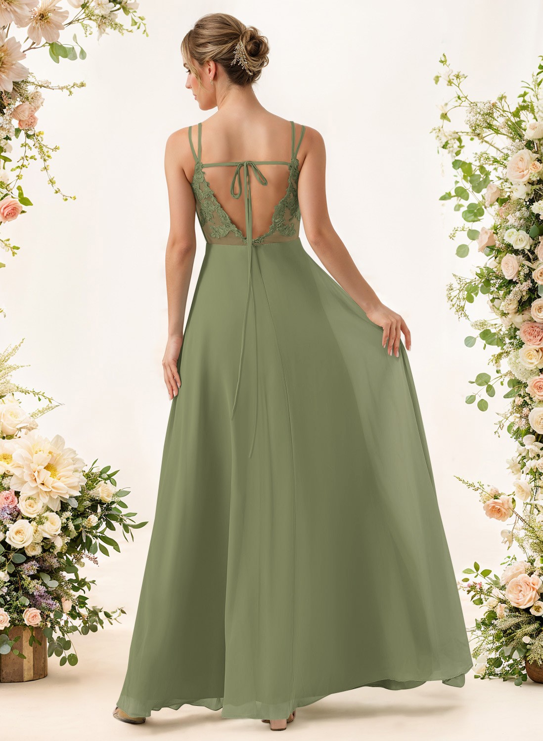 Lace Spaghetti Straps Convertible Bridesmaid Dresses (3 Styles To Wear), product image 183