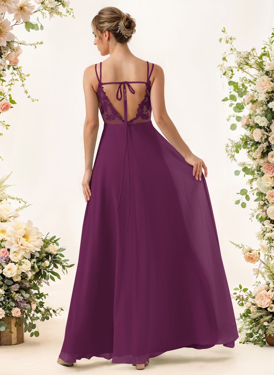 Lace Spaghetti Straps Convertible Bridesmaid Dresses (3 Styles To Wear), product image 111