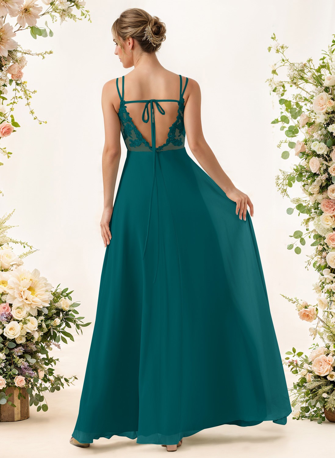 Lace Spaghetti Straps Convertible Bridesmaid Dresses (3 Styles To Wear), product image 129