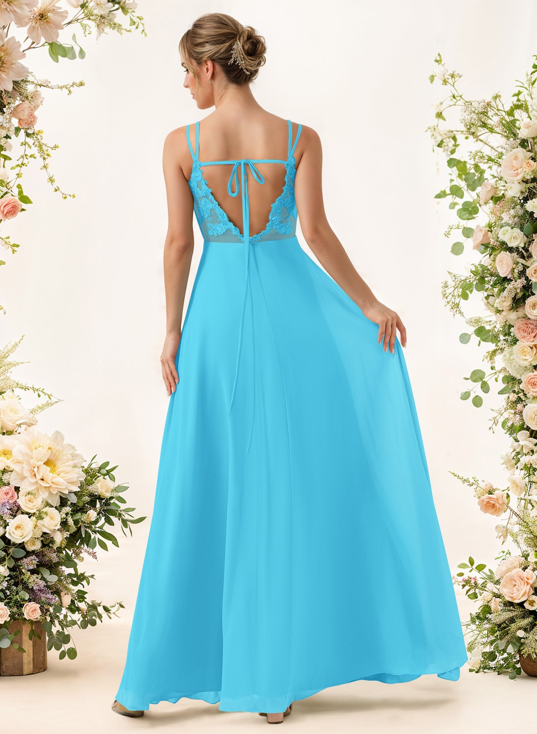 Lace Spaghetti Straps Convertible Bridesmaid Dresses (3 Styles To Wear), product image 30