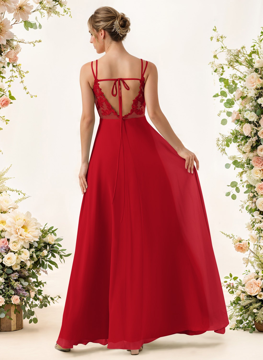 Lace Spaghetti Straps Convertible Bridesmaid Dresses (3 Styles To Wear), product image 54