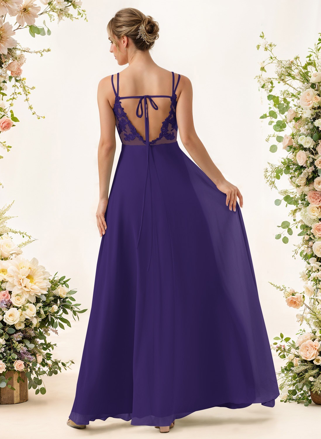 Lace Spaghetti Straps Convertible Bridesmaid Dresses (3 Styles To Wear), product image 120