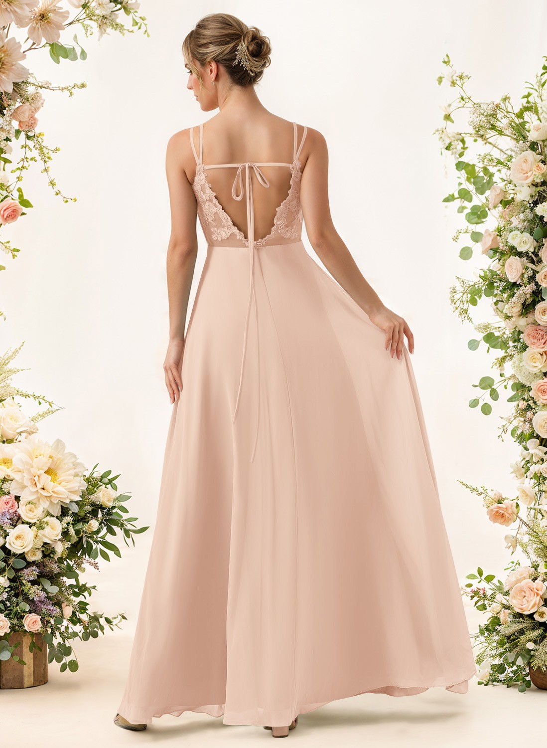 Lace Spaghetti Straps Convertible Bridesmaid Dresses (3 Styles To Wear), product image 192