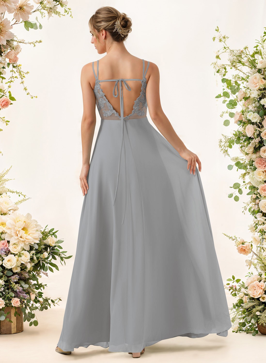 Lace Spaghetti Straps Convertible Bridesmaid Dresses (3 Styles To Wear), product image 174
