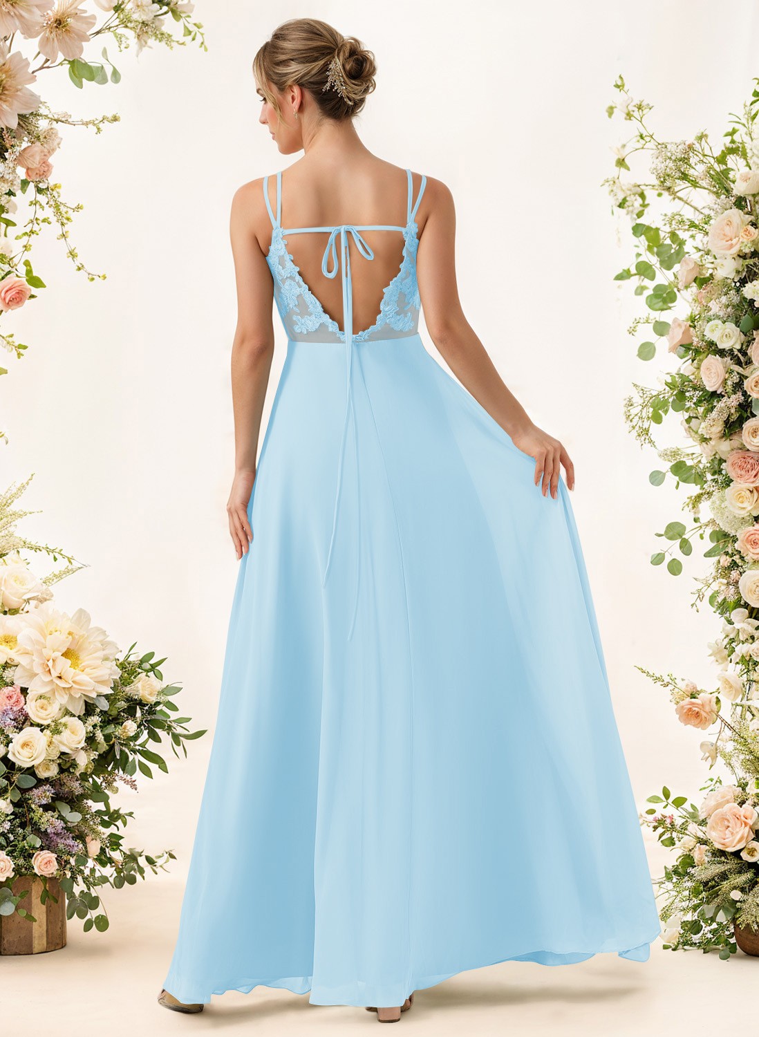 Lace Spaghetti Straps Convertible Bridesmaid Dresses (3 Styles To Wear), product image 36