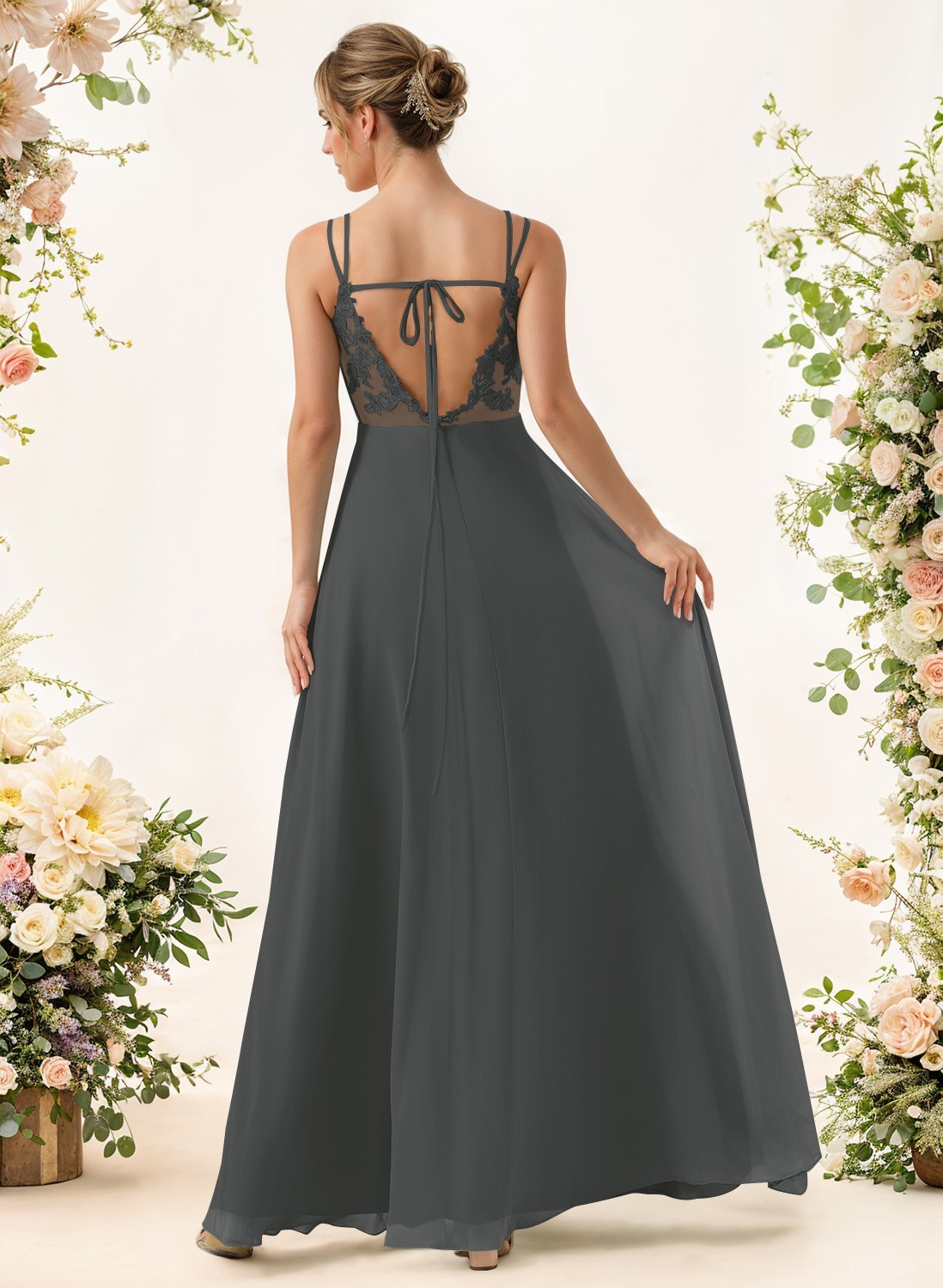Lace Spaghetti Straps Convertible Bridesmaid Dresses (3 Styles To Wear), product image 177