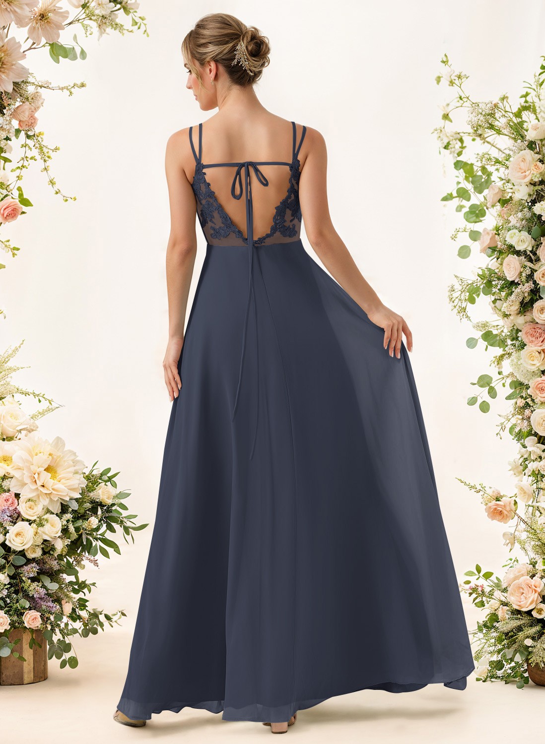 Lace Spaghetti Straps Convertible Bridesmaid Dresses (3 Styles To Wear), product image 18