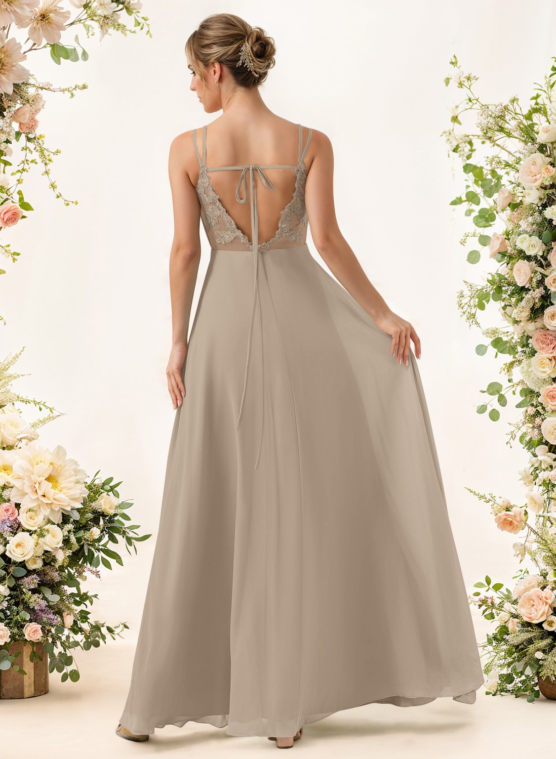 Lace Spaghetti Straps Convertible Bridesmaid Dresses (3 Styles To Wear), product image 150