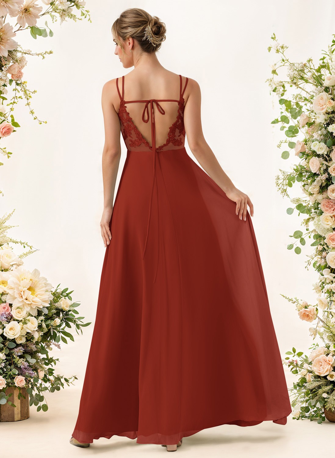 Lace Spaghetti Straps Convertible Bridesmaid Dresses (3 Styles To Wear), product image 57