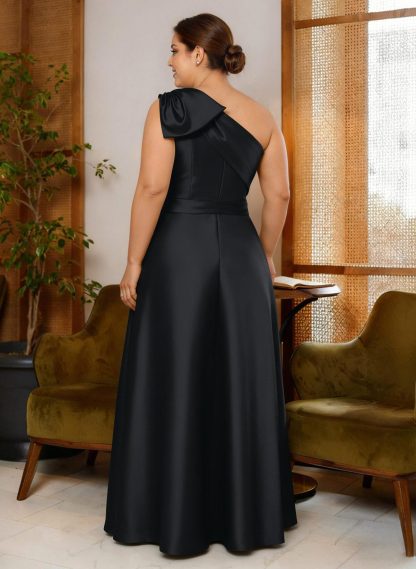 Jumpsuit/Pantsuit One-Shoulder Satin Mother Of The Bride Dresses With Bow(s), product image 6