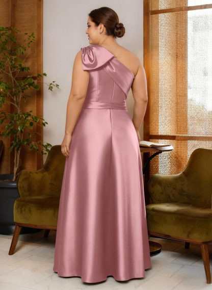 Jumpsuit/Pantsuit One-Shoulder Satin Mother Of The Bride Dresses With Bow(s), product image 78