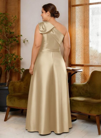 Jumpsuit/Pantsuit One-Shoulder Satin Mother Of The Bride Dresses With Bow(s), product image 10