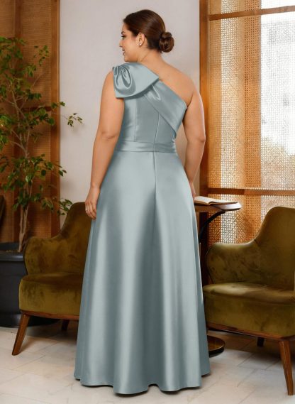 Jumpsuit/Pantsuit One-Shoulder Satin Mother Of The Bride Dresses With Bow(s), product image 34