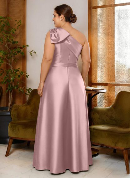Jumpsuit/Pantsuit One-Shoulder Satin Mother Of The Bride Dresses With Bow(s), product image 70